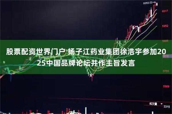 股票配资世界门户 扬子江药业集团徐浩宇参加2025中国品牌论坛并作主旨发言