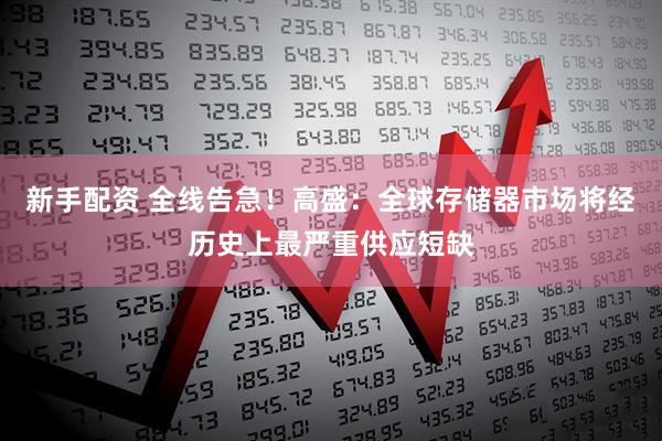 新手配资 全线告急！高盛：全球存储器市场将经历史上最严重供应短缺