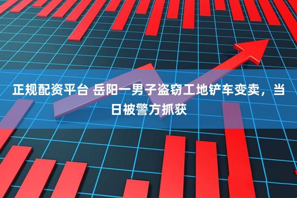 正规配资平台 岳阳一男子盗窃工地铲车变卖，当日被警方抓获